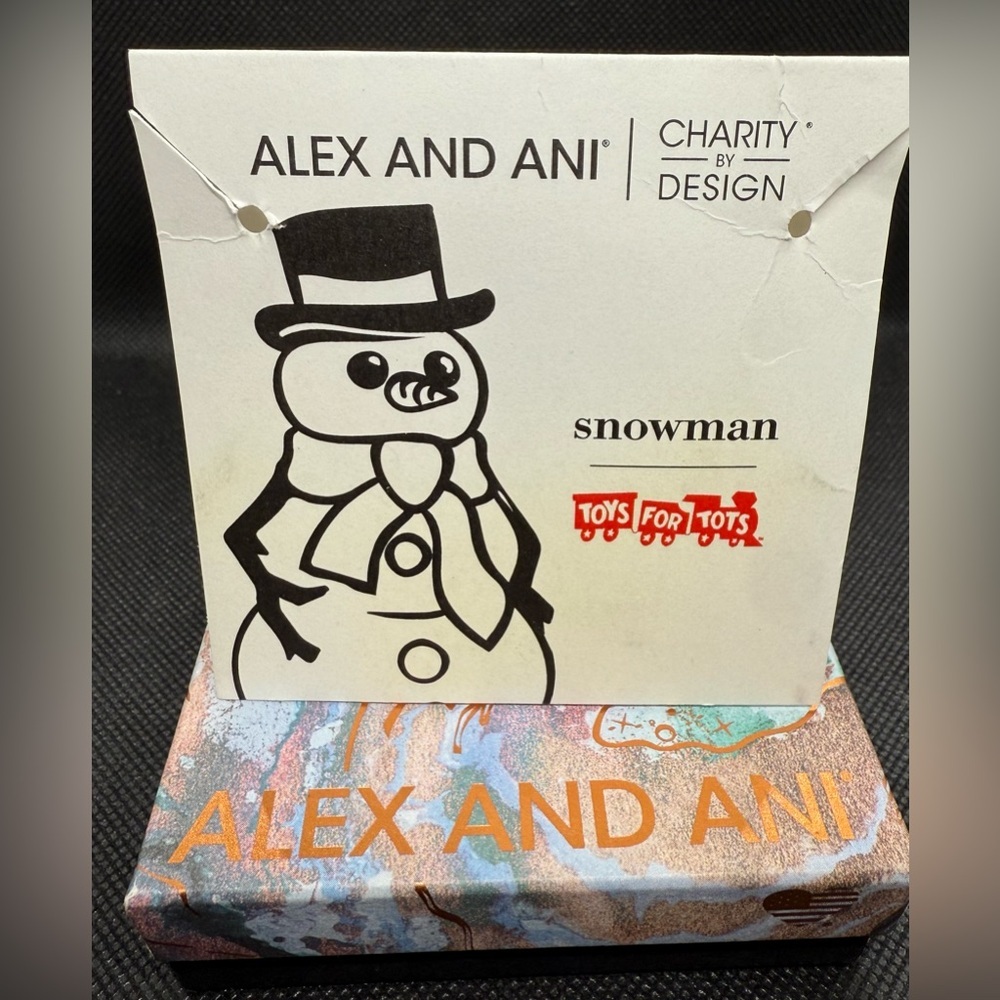 ⛄️ALEX AND ANI⛄️Charity by Design Snowman in Shiny Silver with Gift Box/NWT - Picture 8 of 11